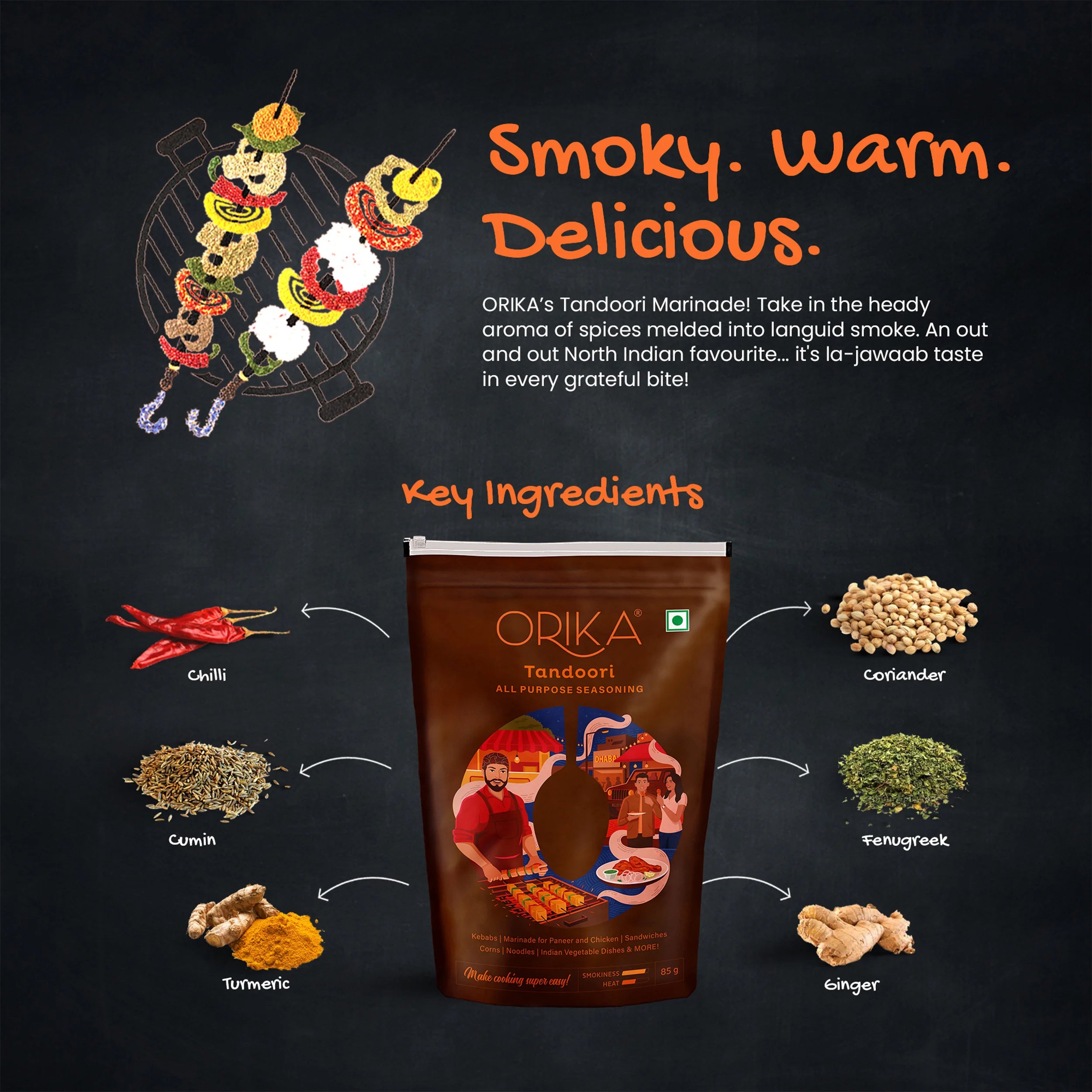 Orika African Peri Peri & Tandoori All Purpose Seasoning Marinade Combo 170 Gm - Orika Spices India